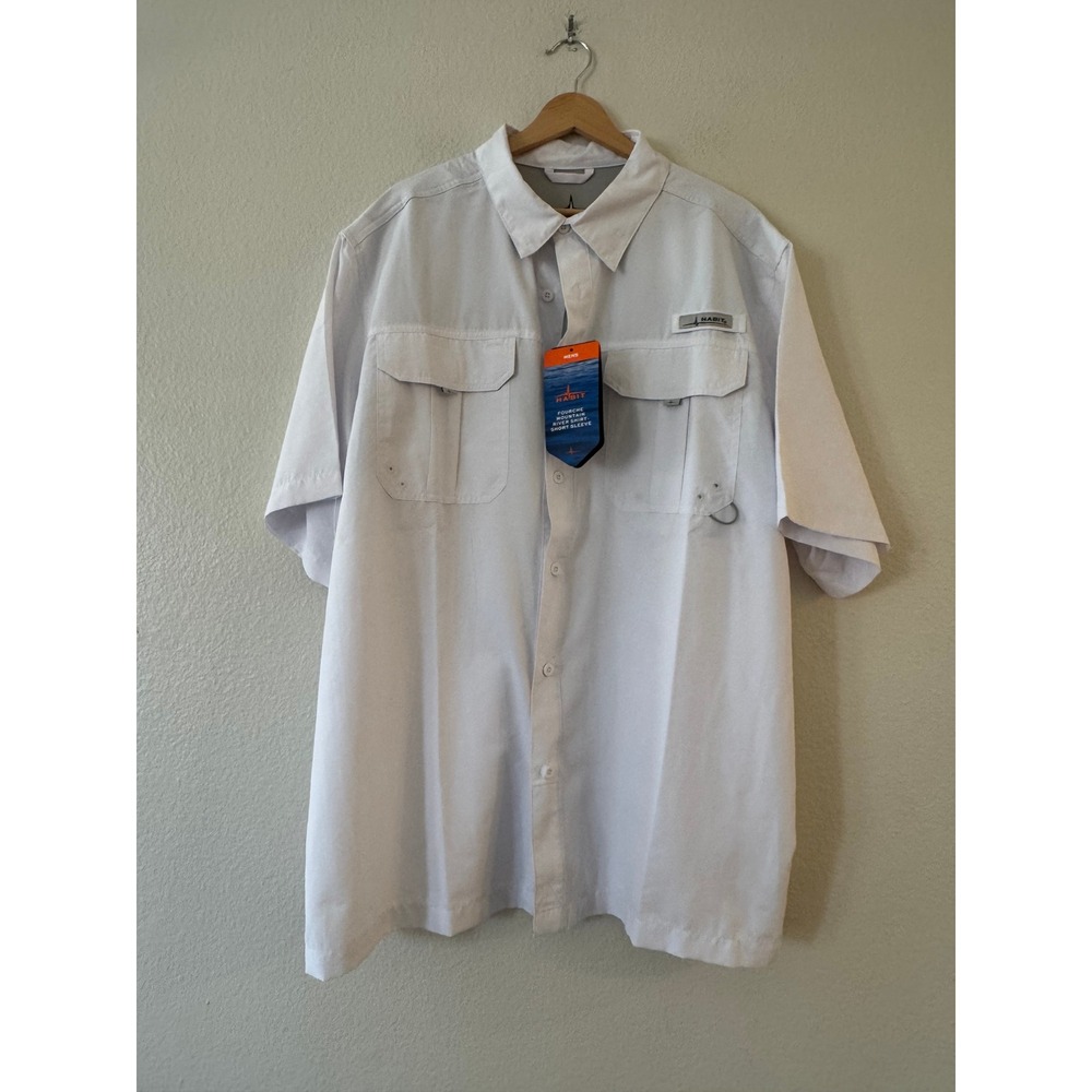 Habit Fourche Mountain River Fishing Shirt‎ XL White New UPF 40+ Vented S/S